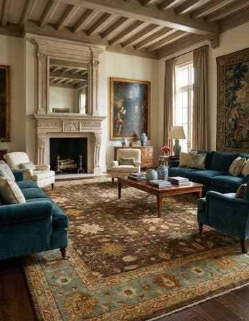 14' 1 x 18' 2 Hand Knotted Peshawar Ziegler Wool Rug