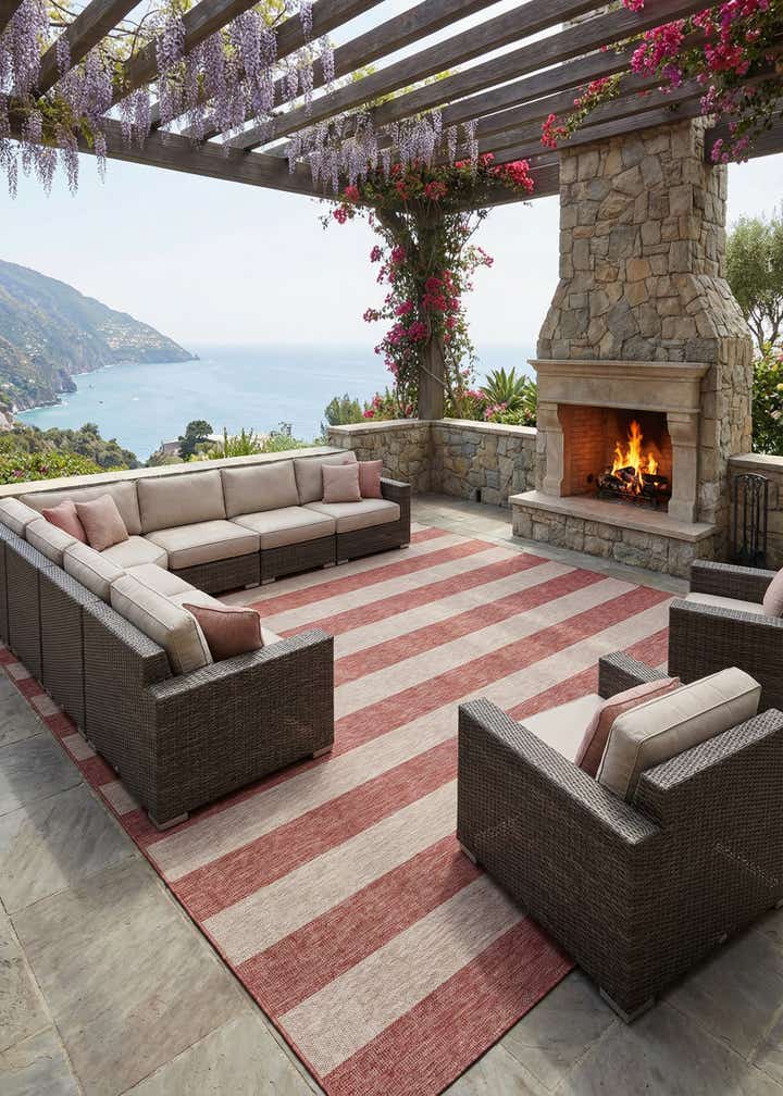 13' x 13' Easy-Clean Ribbon Indoor / Outdoor Square Rug