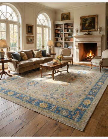 12' x 14' 9 Hand Knotted Oushak Wool Rug