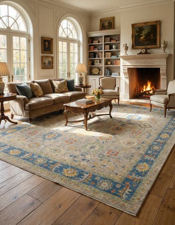 12' x 14' 9 Hand Knotted Oushak Wool Rug