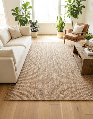 8' x 10' Handmade Braided Jute Rug
