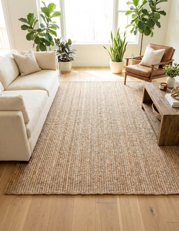 8' x 10' Handmade Braided Jute Rug