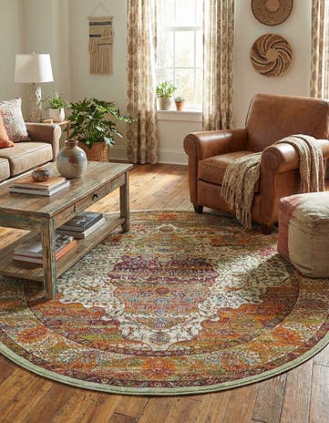 Cream Santiago Round Rug