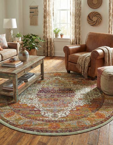 Cream Santiago Round Rug