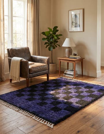 3' 4 x 4' 6 Hand Knotted Moroccan Wool Rug