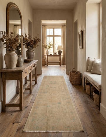 2' 8 x 11' 11 Hand Knotted Oushak Wool Runner Rug