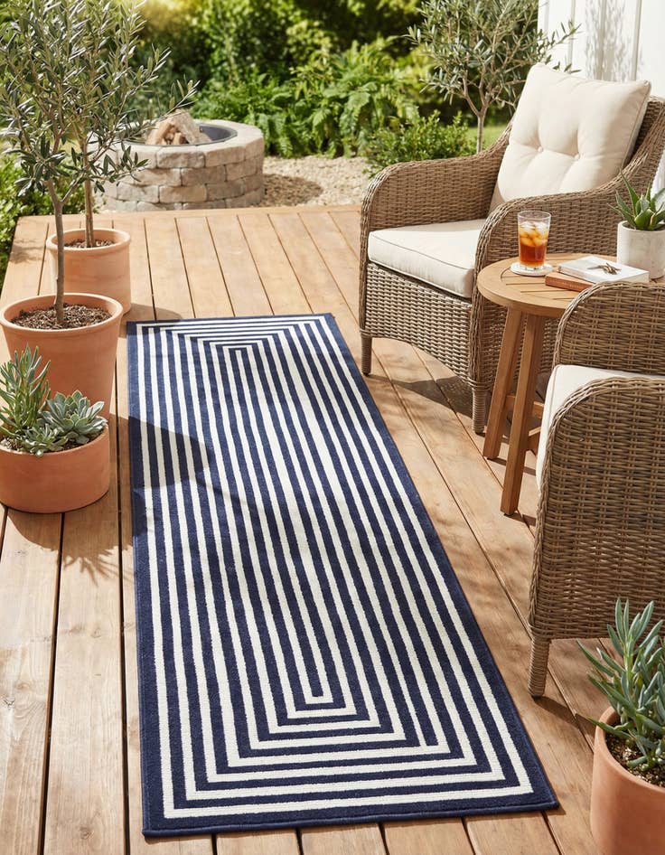 Detail image of 2' x 8' Washable Sabrina Soto Prescott Indoor / Outdoor Runner Rug