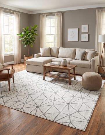 White Lattice Trellis Rug