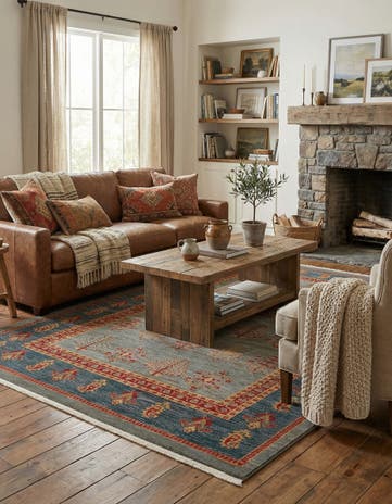 Light Blue Kashkuli Gabbeh Rug