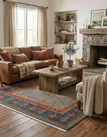 Light Blue Kashkuli Gabbeh Rug
