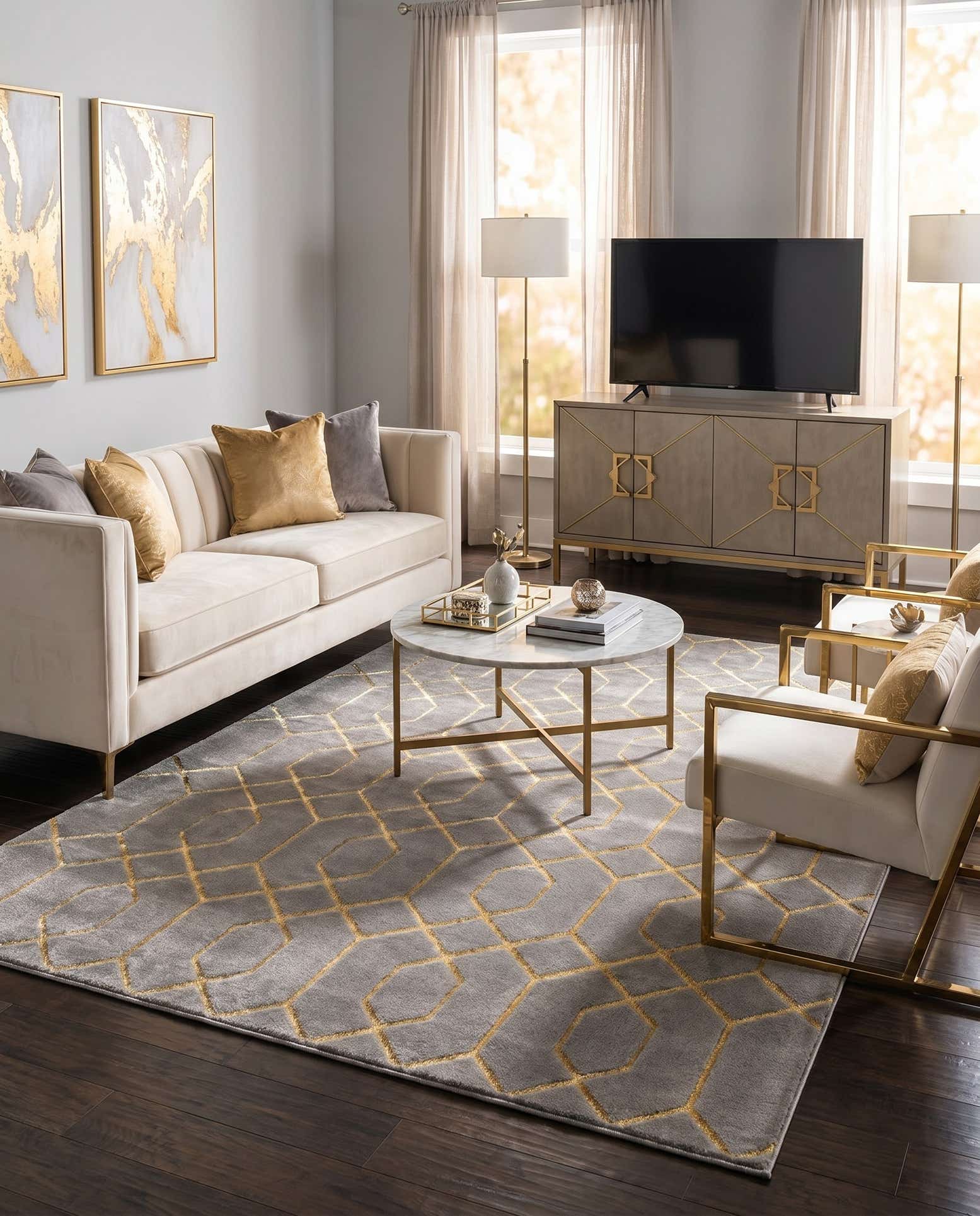 5' 3 x 8' Marilyn Monroe™ Glam Trellis Rug
