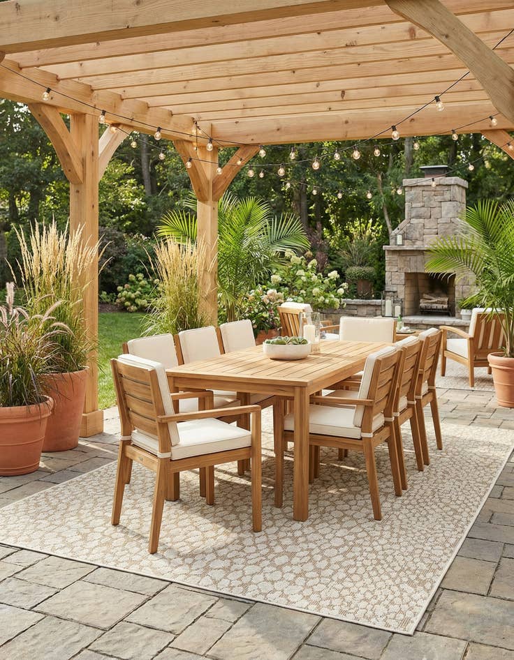 Detail image of 6' 1 x 9'  Washable Safari Indoor / Outdoor Rug