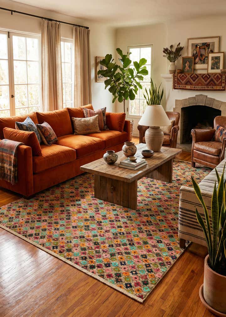 6' 11 x 9' 7 Hand Knotted Balouch Wool Rug