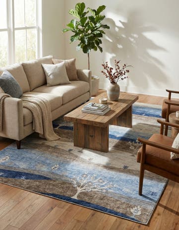 Blue Gray Gabbeh Rug