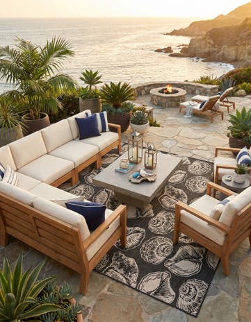 13' x 13' Easy-Clean Coastal Indoor / Outdoor Square Rug