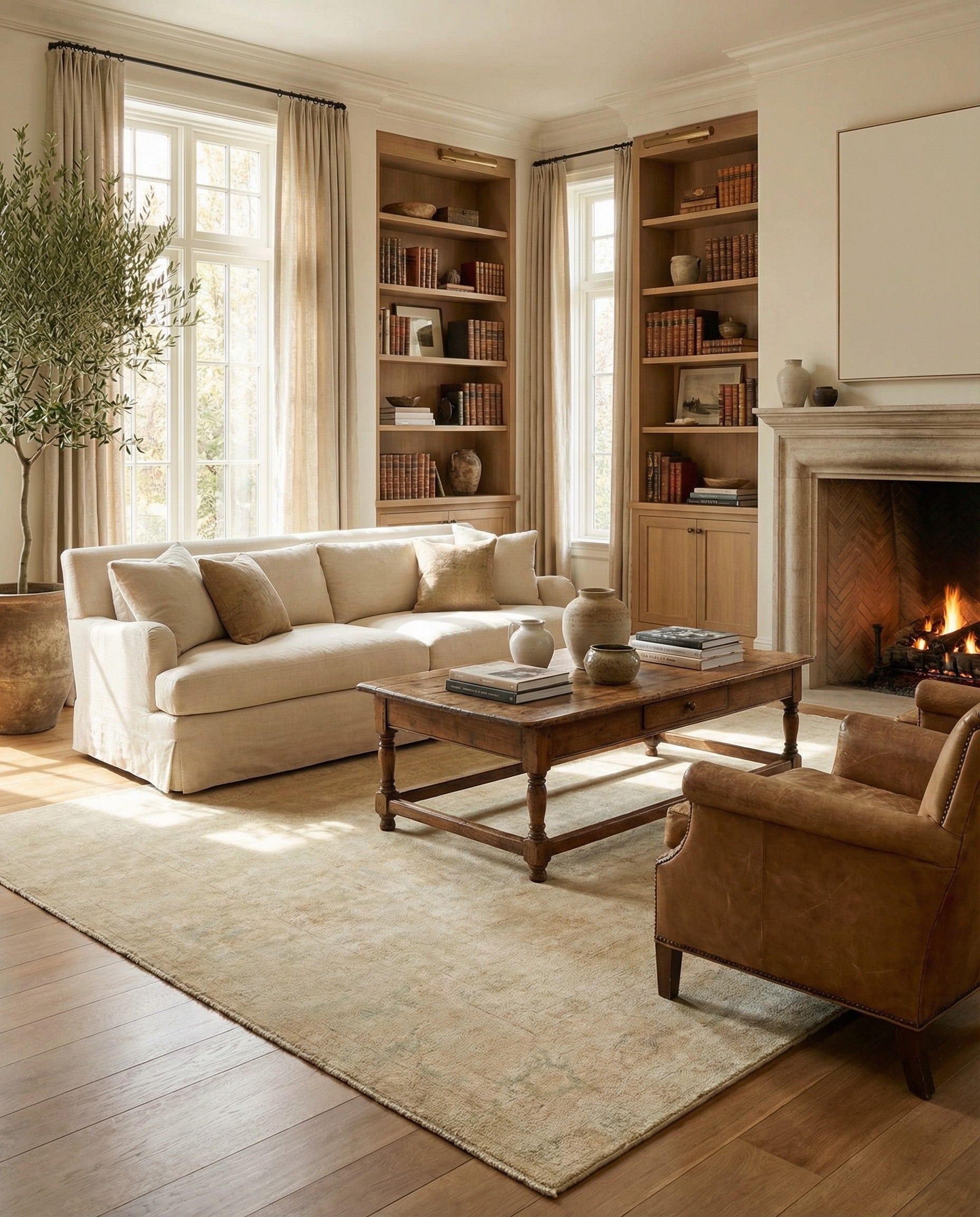 8' x 9' 11 Hand Knotted Oushak Wool Rug