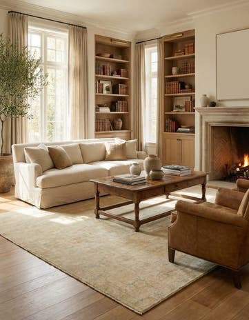 8' x 9' 11 Hand Knotted Oushak Wool Rug