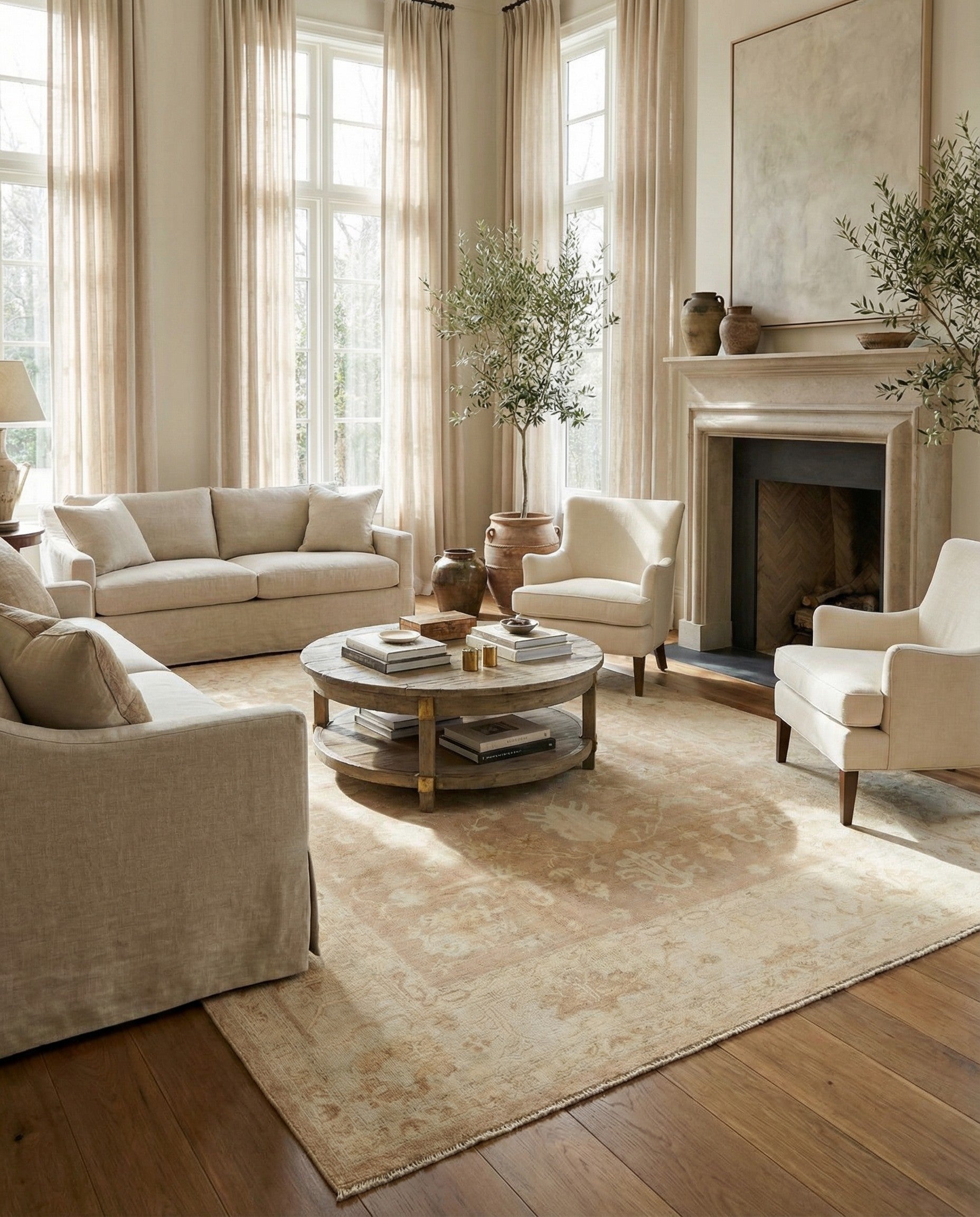 10' 2 x 13' 10 Hand Knotted Oushak Wool Rug