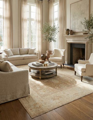 10' 2 x 13' 10 Hand Knotted Oushak Wool Rug