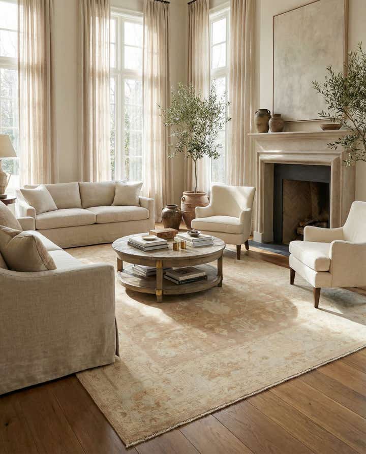 10' 2 x 13' 10 Hand Knotted Oushak Wool Rug