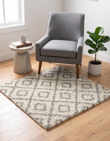 3' 3 x 3' 3 Lattice Shag Square Rug