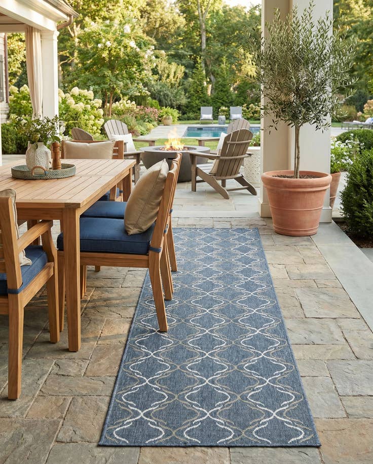 Detail image of 2' x 8' Easy-Clean Trellis Indoor / Outdoor Runner Rug