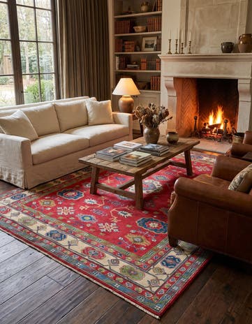 6' 9 x 9' 3 Hand Knotted Kazak Rug