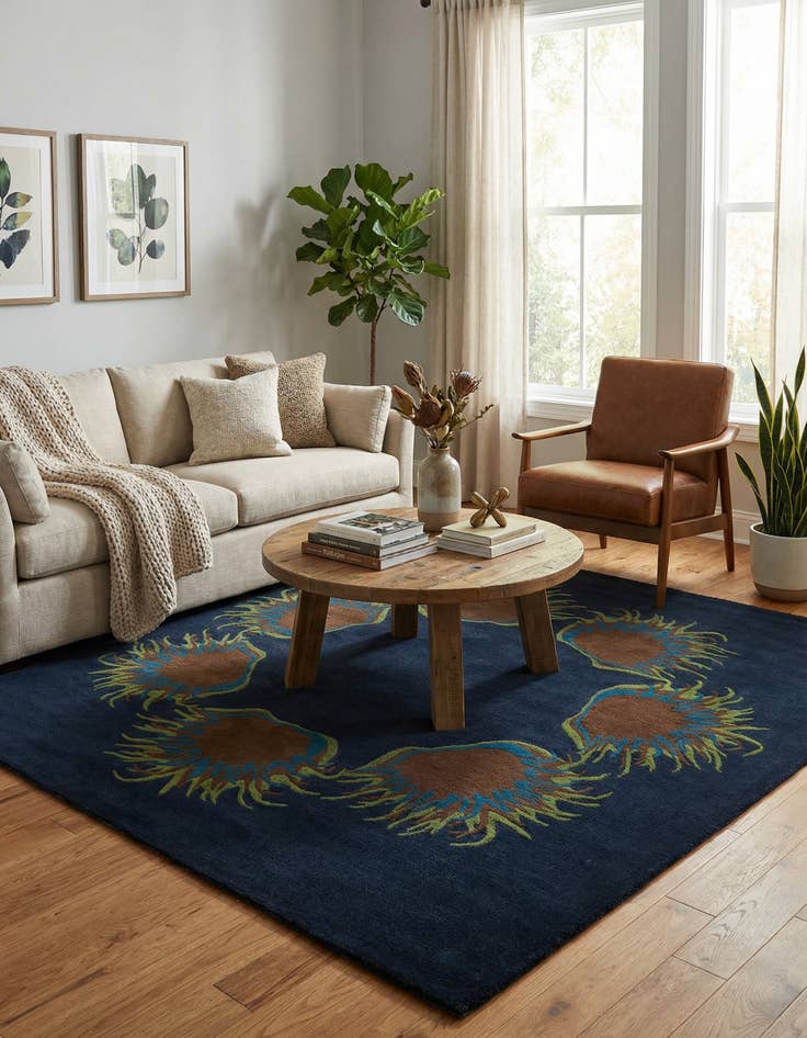 Detail image of 7' 6 x 7' 6 Luna Wool Square Rug