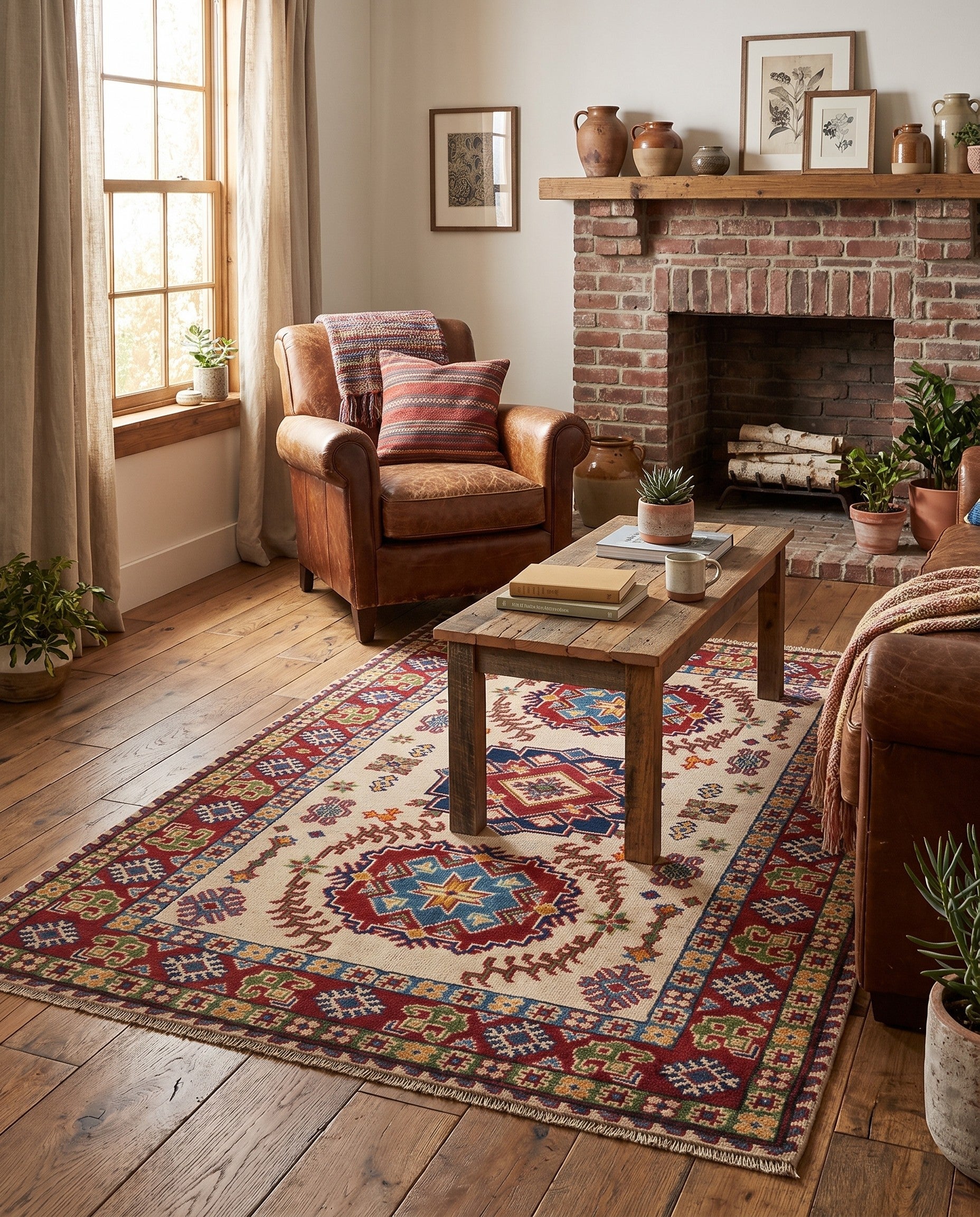 3' 3 x 5' Hand Knotted Kazak Rug