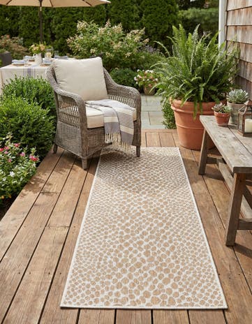 Dark Beige Easy-Clean Jill Zarin Cape Town Indoor / Outdoor Runner Rug