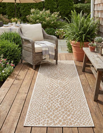 Dark Beige Easy-Clean Jill Zarin Cape Town Indoor / Outdoor Runner Rug