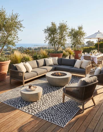 7' 10 x 10' Easy-Clean Jill Zarin Cape Town Indoor / Outdoor Rug