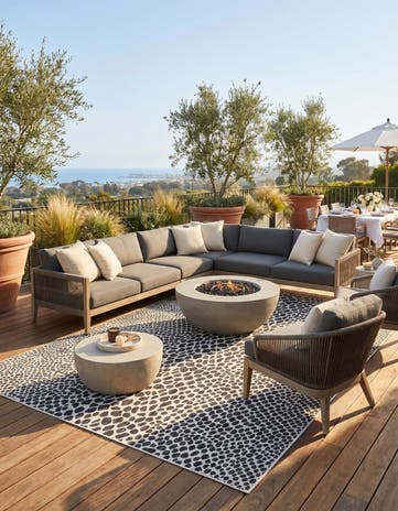 7' 10 x 10' Easy-Clean Jill Zarin Cape Town Indoor / Outdoor Rug