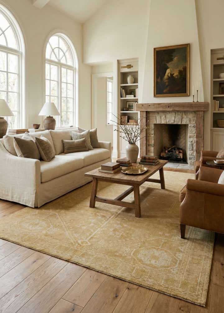 6' 6 x 9' 8 Hand Knotted Oushak Wool Rug