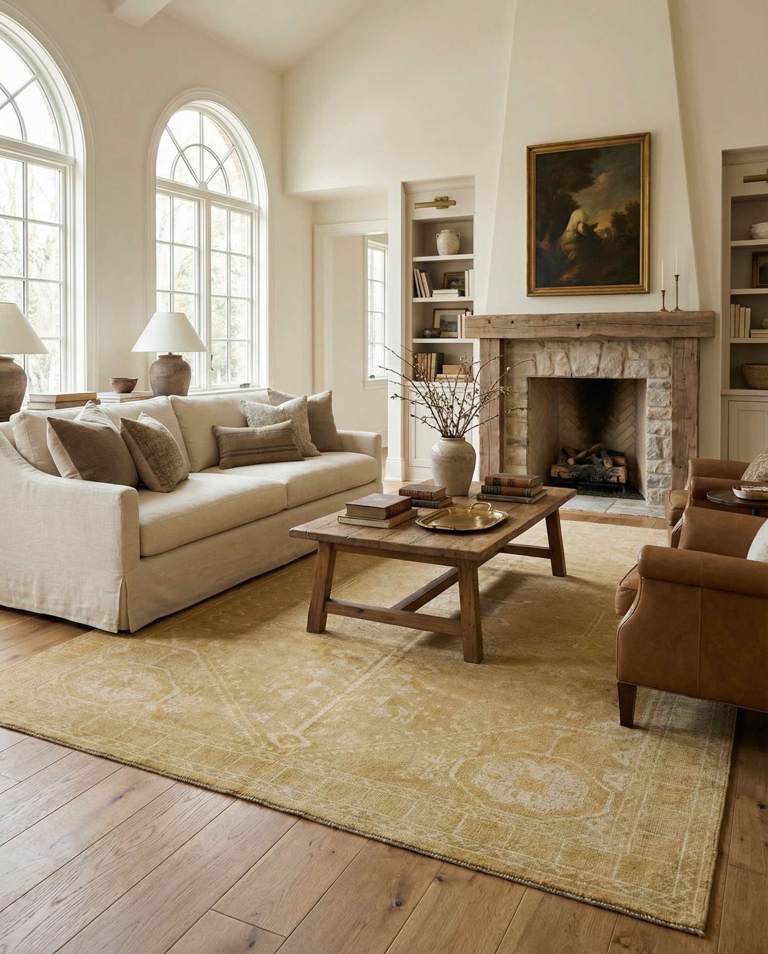 6' 6 x 9' 8 Hand Knotted Oushak Wool Rug