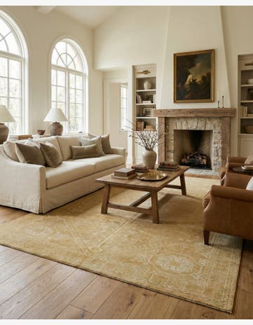 6' 6 x 9' 8 Hand Knotted Oushak Wool Rug