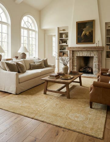 6' 6 x 9' 8 Hand Knotted Oushak Wool Rug