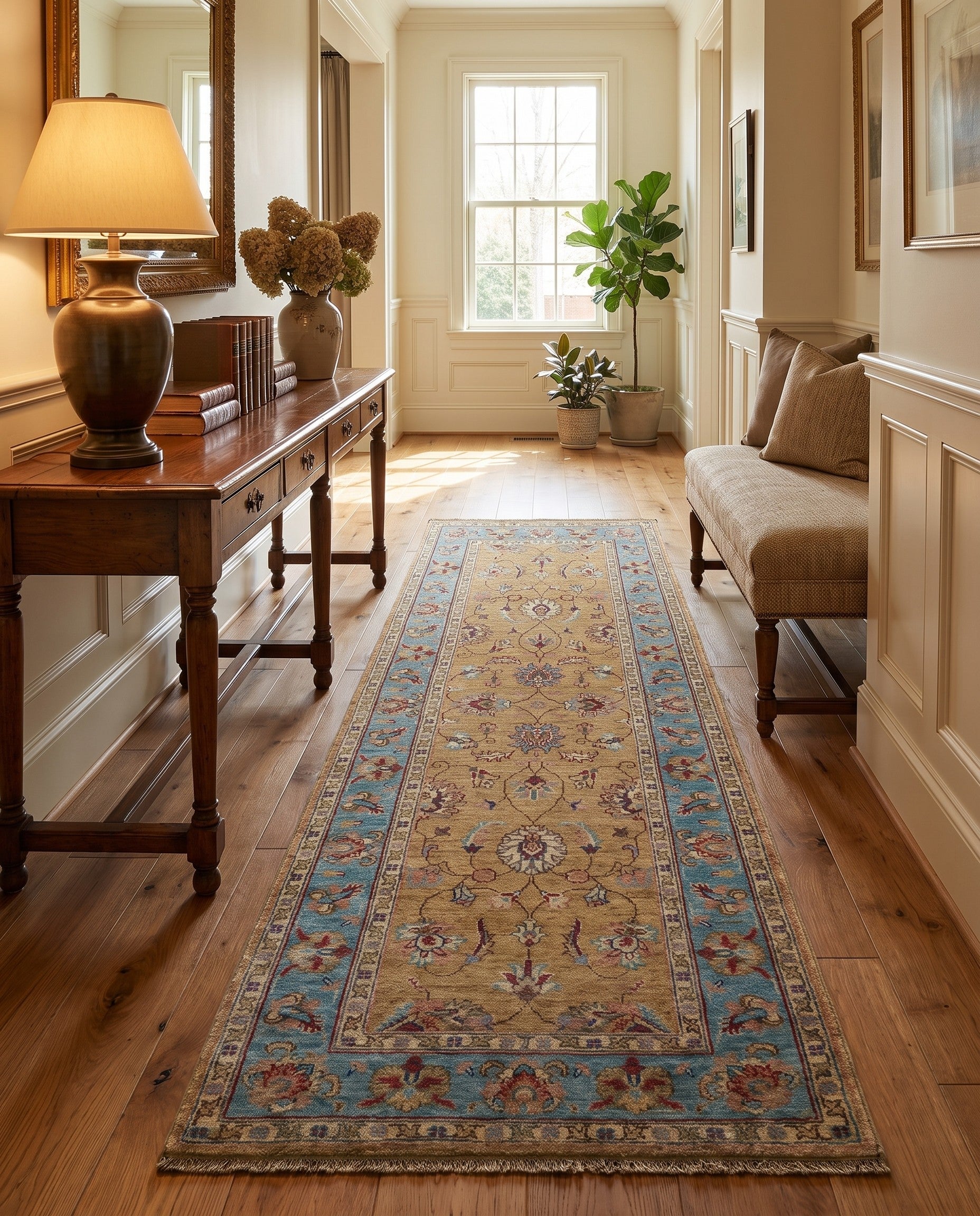 2' 6 x 6' 7 Hand Knotted Pershawar Ziegler Runner Rug