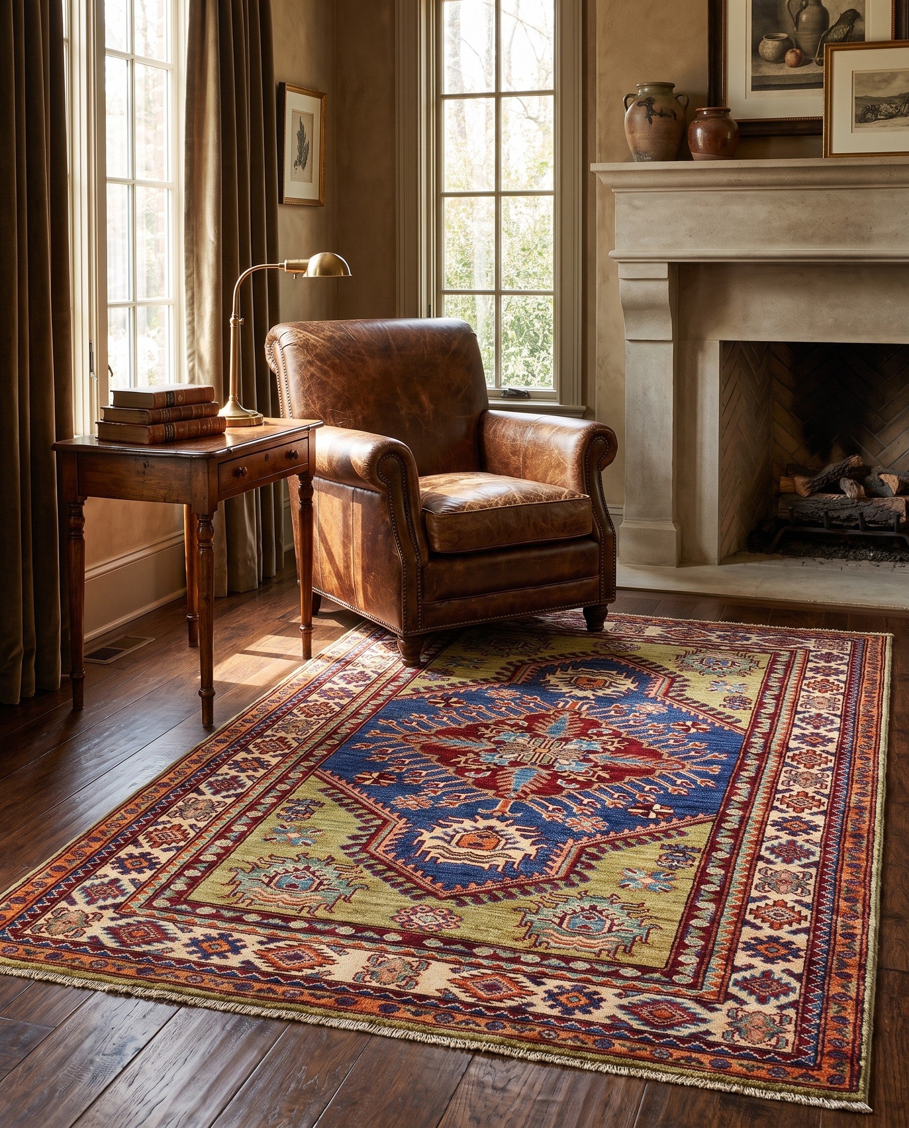3' 3 x 4' 10 Hand Knotted Kazak Rug