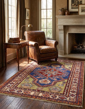 3' 3 x 4' 10 Hand Knotted Kazak Rug