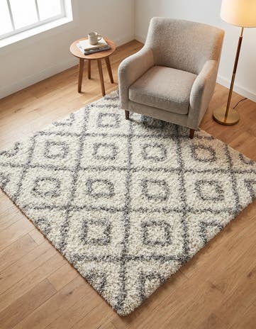 4' x 4' Lattice Shag Square Rug