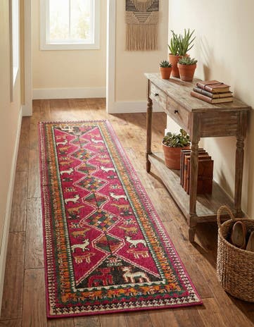 Pink Washable Mesa Runner Rug