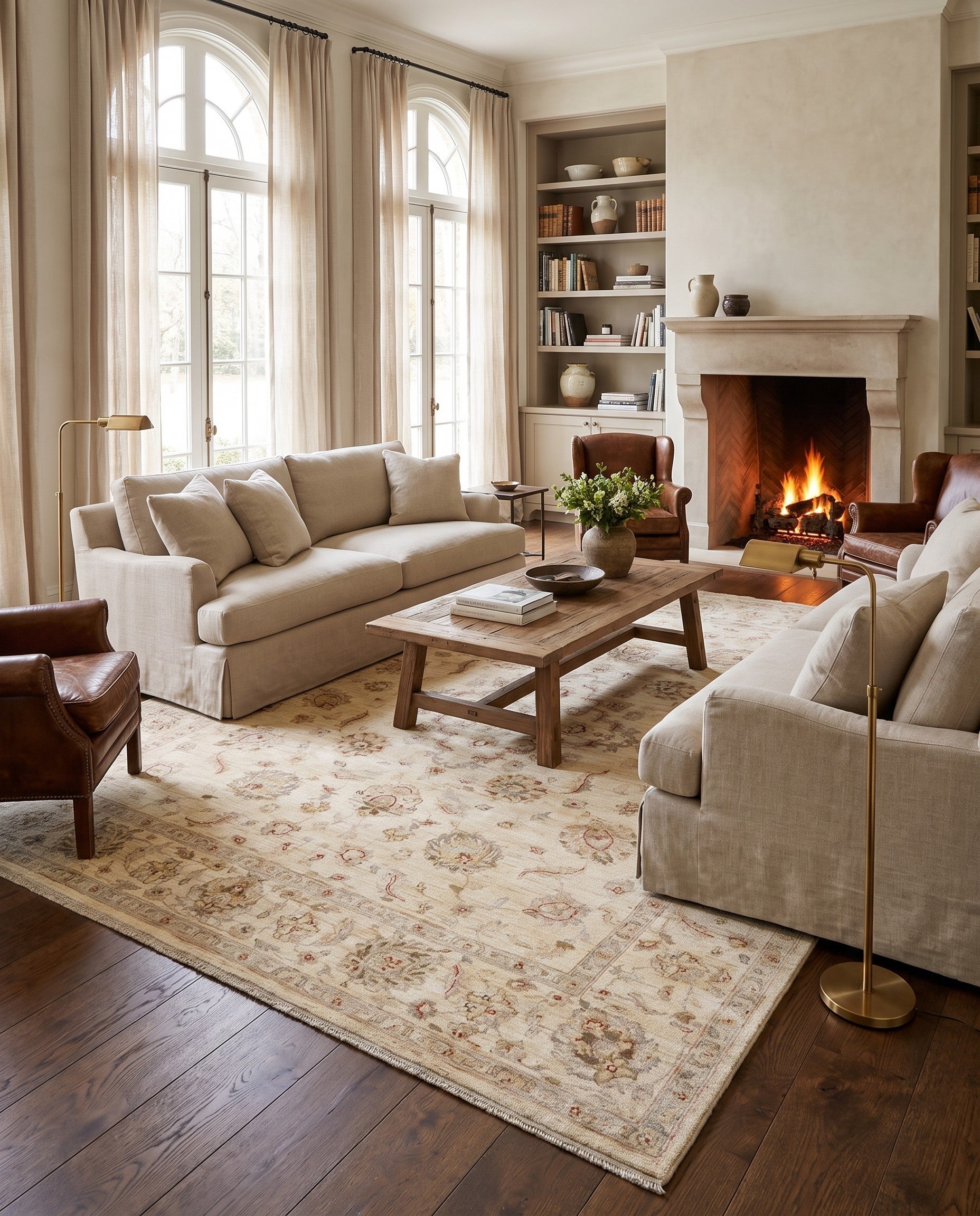 8' 6 x 9' 9 Hand Knotted Ziegler Rug