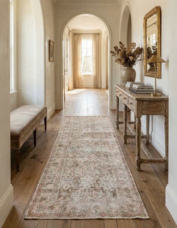 3' 7 x 8' 10 Hand Knotted Ultra Vintage Persian Wool Runner Rug