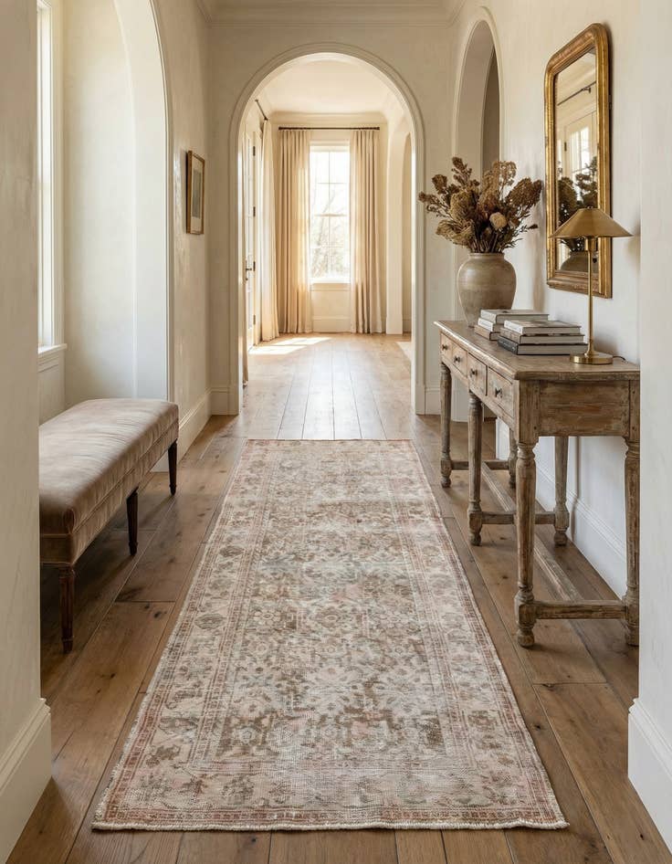 Detail image of 3' 7 x 8' 10 Hand Knotted Ultra Vintage Persian Wool Runner Rug