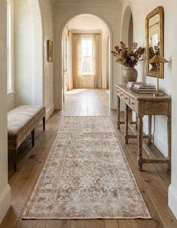 3' 7 x 8' 10 Hand Knotted Ultra Vintage Persian Wool Runner Rug