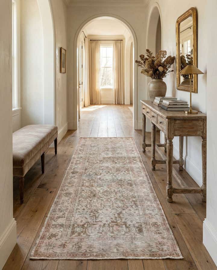 3' 7 x 8' 10 Hand Knotted Ultra Vintage Persian Wool Runner Rug