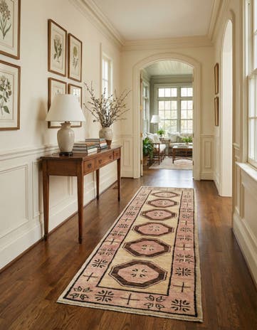 2' 9 x 9' 2 Hand Knotted Oushak Wool Runner Rug