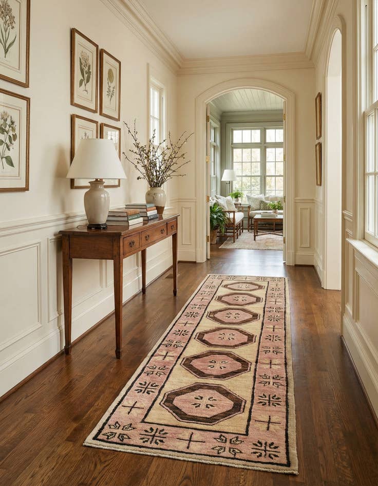 Detail image of 2' 9 x 9' 2 Hand Knotted Oushak Wool Runner Rug