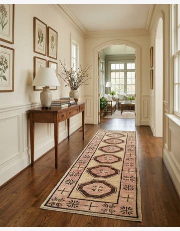 2' 9 x 9' 2 Hand Knotted Oushak Wool Runner Rug